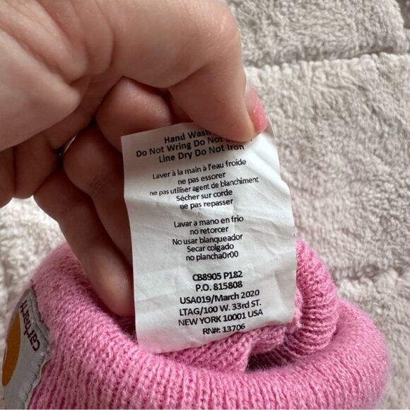 Carhartt | Pink Beanie Foldover Beanie Hat | Size Toddler - Picture 7 of 7